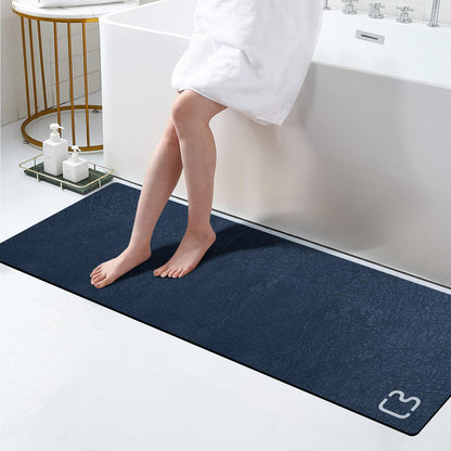 RUERYA Grey Long Bathroom Rugs Large Stone Bath Mats for Bathroom,15.7"x47"