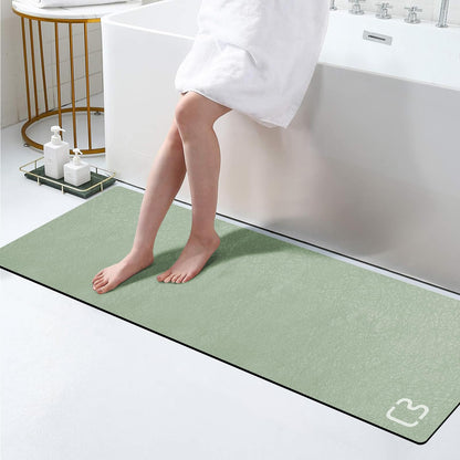 RUERYA Grey Long Bathroom Rugs Large Stone Bath Mats for Bathroom,15.7"x47"