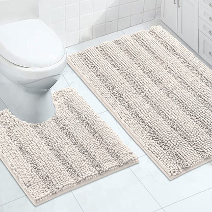 Turquoize Bathroom Runner Rug 17"x47", Soft Absorbent Chenille Bath Rug