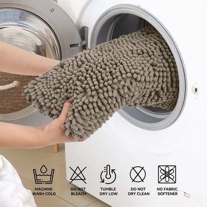 Bcoimo Small Bath Rug Mat,24x17 Chenille High Absorbent Latte Bathroom Mats