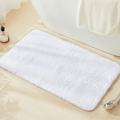 TECHMILLY Shaggy Bathroom Rugs Thick Non Slip Microfiber Mat Green 17"x24"