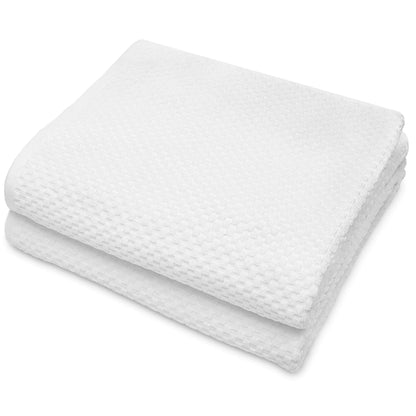 COTTON CRAFT Euro Spa Waffle Weave Bath Towels - Set of 4 Grey Towels