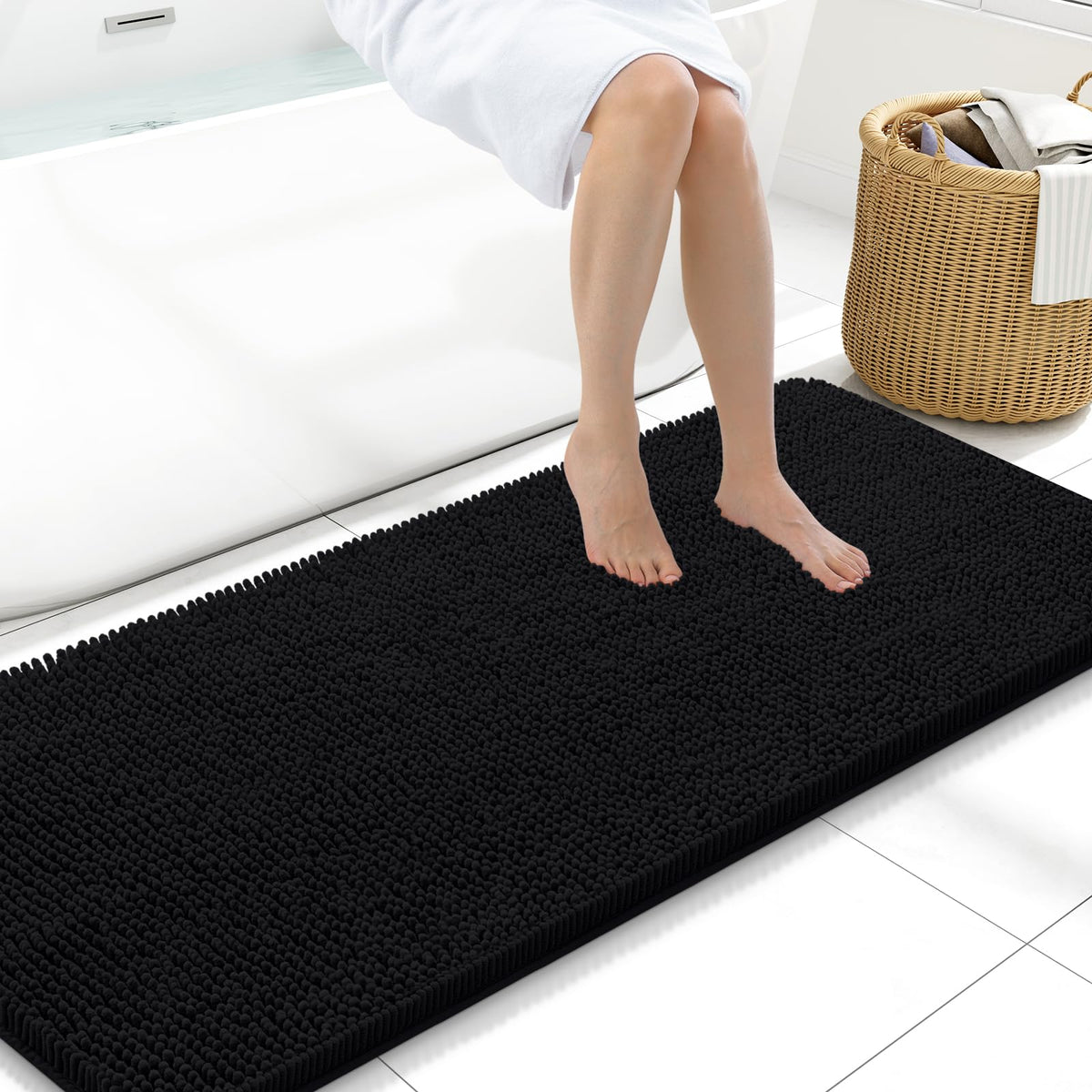 Arotive Bathroom Rugs 24x16, Soft Absorbent Shaggy Chenille Bath Rugs