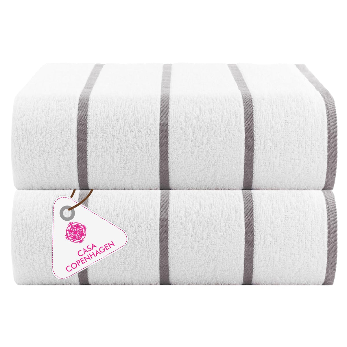 CASA COPENHAGEN Solitaire 6 Pieces Towel Set- Midnight Black, 600 GSM 2 Bath Towel 2 Hand Towel 2 Washcloth, Designed in Denmark Made of Soft Egyptian Cotton for Bathroom, Kitchen & Shower