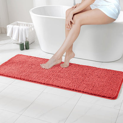 MIULEE Dark Purple Bathroom Rugs Soft Small Microfiber Bath Mat 16x24 Inch