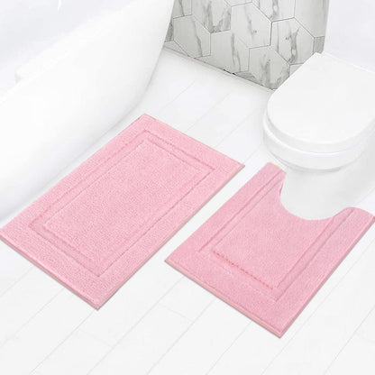 SHACOS Soft Microfiber Bathroom Rugs Set of 2 Pieces, White