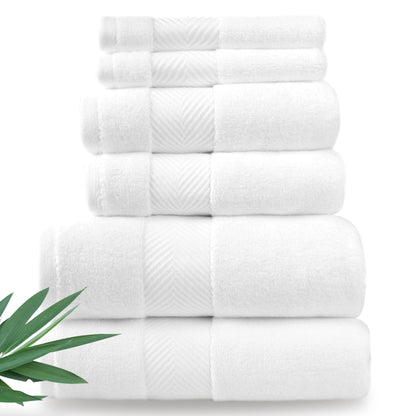 Alusa Home Ultra Soft & Plush Viscose from Bamboo Bath Towels - 700 GSM Luxury Bath Towels - 6 Piece Set - Super Absorbent & Quick Drying (Eucalyptus Green)