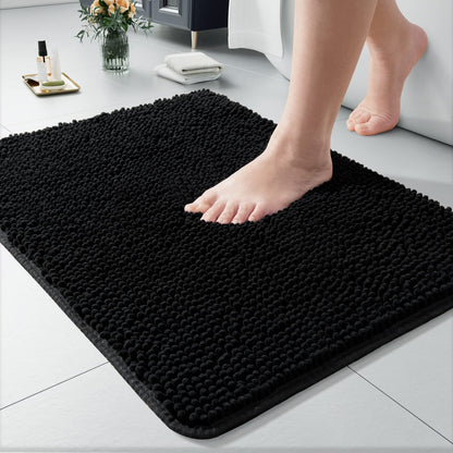 LOCHAS Luxury Bathroom Rug Shaggy Bath Mat 24 x 60 Inch, Gray
