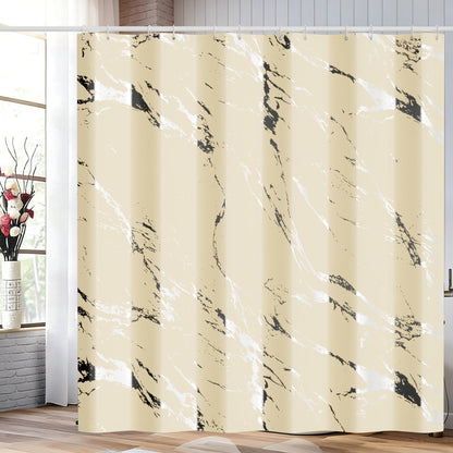 Premium Gray Marble Shower Curtain - Realistic Vein Design, Water-Resistant Fabric (72x72 Inches), Stable Drape, Easy-Clean, Stylish Nordic/Ins Bathroom Decor