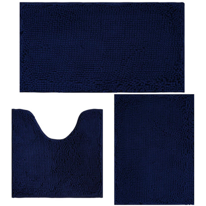 Bathroom Rugs Sets 3 Piece Non Slip,Bath Rugs with PVC Backing Bath Carpet,Bathroom Rug Washable,Absorbent,Plush Carpet Mats,Bath Mats for Bedroom, Kitchen,Tub,Home Decor (Turquoise)
