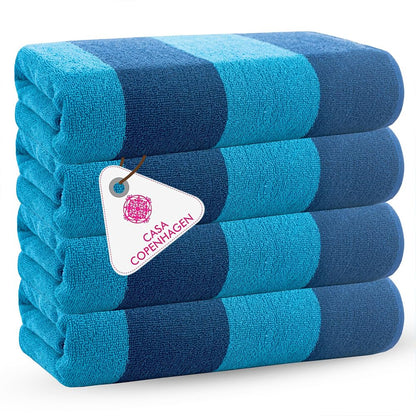 CASA COPENHAGEN Solitaire 6 Pieces Towel Set- Midnight Black, 600 GSM 2 Bath Towel 2 Hand Towel 2 Washcloth, Designed in Denmark Made of Soft Egyptian Cotton for Bathroom, Kitchen & Shower