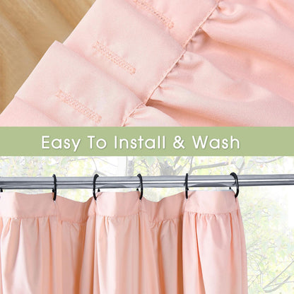 Homechoice Decor Peach Ruffle Shower Curtain for Master Bathroom