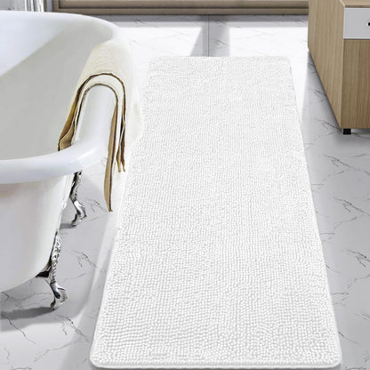 LOCHAS Luxury Bathroom Rug Shaggy Bath Mat 24 x 60 Inch, Gray