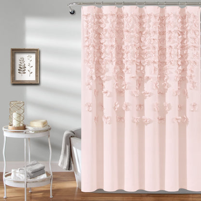 Lush Decor Lucia Shower Curtain, 72" x 72", White