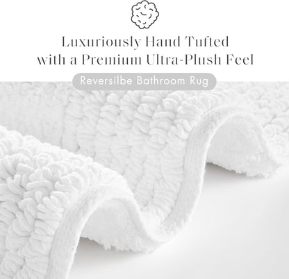 Madison Park Splendor Reversible 100% Cotton Bath Rug, 21 x 34, White