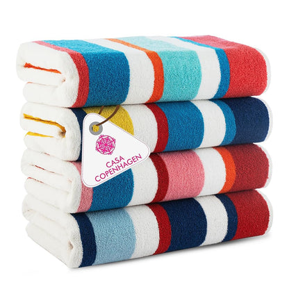 CASA COPENHAGEN Solitaire 6 Pieces Towel Set- Midnight Black, 600 GSM 2 Bath Towel 2 Hand Towel 2 Washcloth, Designed in Denmark Made of Soft Egyptian Cotton for Bathroom, Kitchen & Shower