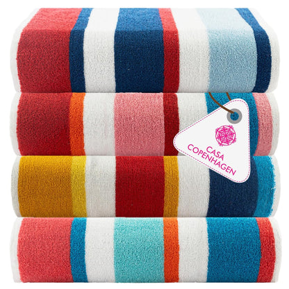 CASA COPENHAGEN Solitaire 6 Pieces Towel Set- Midnight Black, 600 GSM 2 Bath Towel 2 Hand Towel 2 Washcloth, Designed in Denmark Made of Soft Egyptian Cotton for Bathroom, Kitchen & Shower