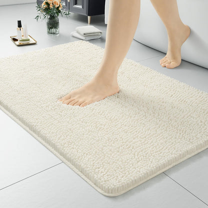 LOCHAS Luxury Bathroom Rug Shaggy Bath Mat 24 x 60 Inch, Gray