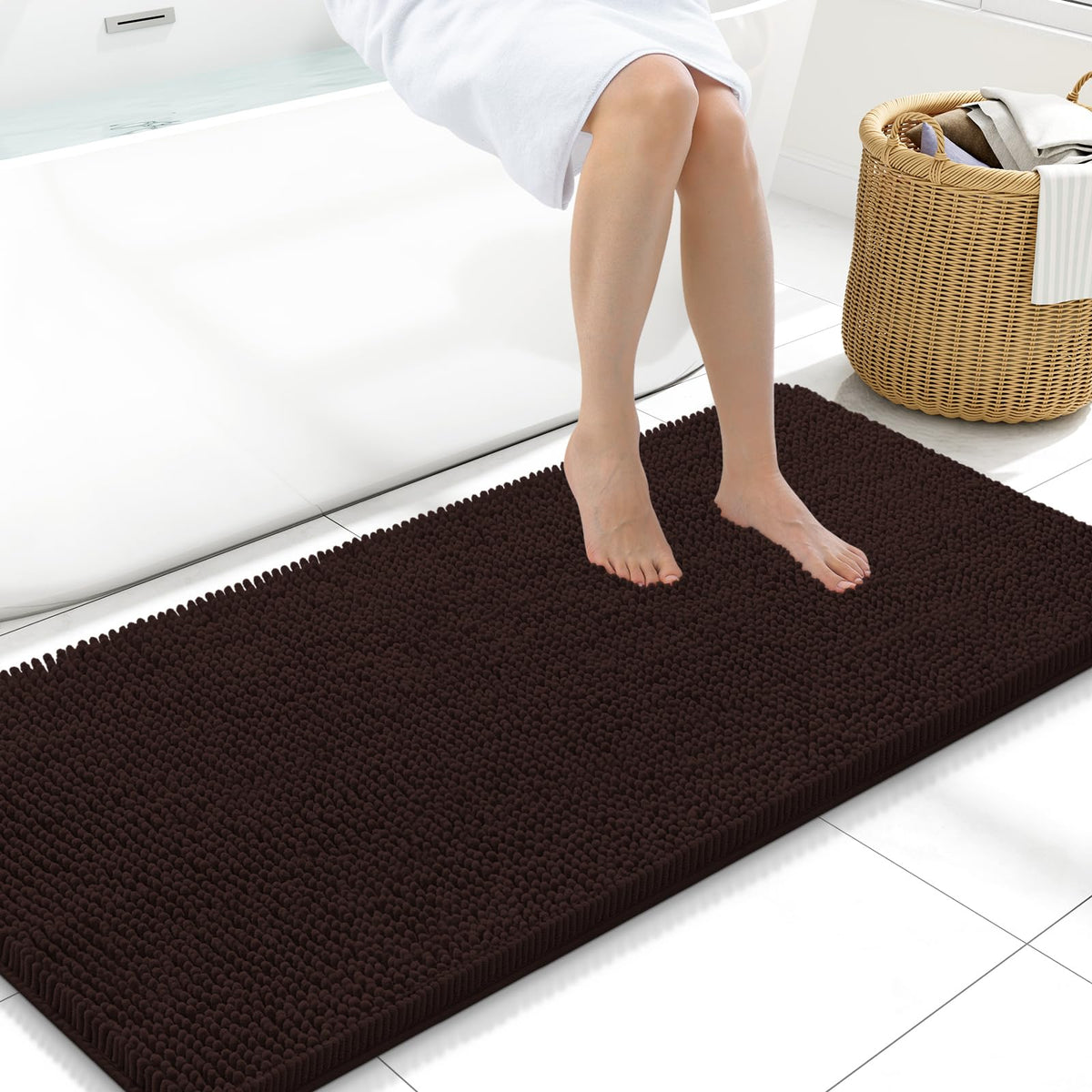 Arotive Bathroom Rugs 24x16, Soft Absorbent Shaggy Chenille Bath Rugs