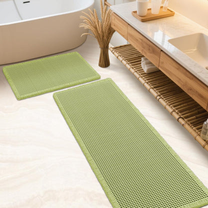 IM HOME Waffle Bath Mat Beige 32"x20", Boho Woven Modern Bath Mat Rugs, Absorbent Non Slip Bathroom Rugs, Soft Washable Bath Rugs with Tassels for Bathroom, Bedroom, Kitchen, Shower, Tub
