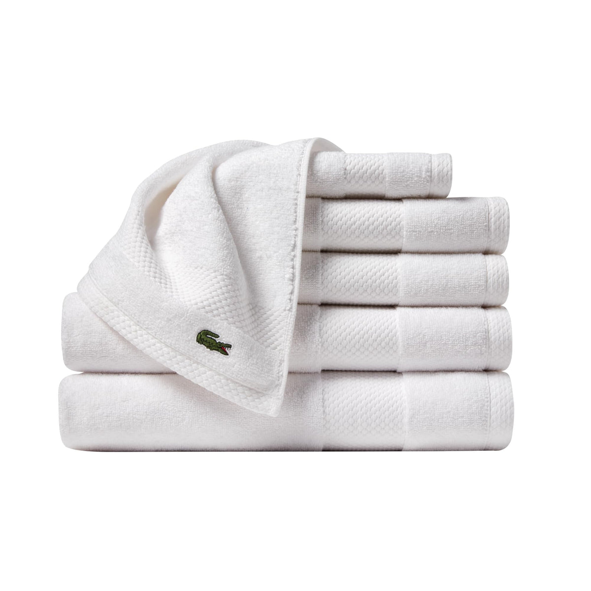 Lacoste Heritage 100% Supima Cotton Bath Towel 30" x 54", White