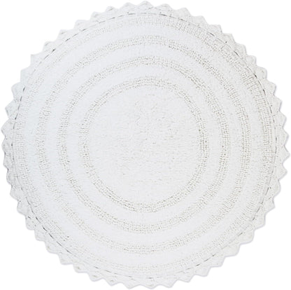 DII Crochet Collection Reversible Bath Mat, Small Oval, 17x24, Dark Green
