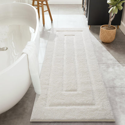 HOMORE Black Bathroom Rug 24x60 Inch Soft Absorbent Bathroom Runner Rug