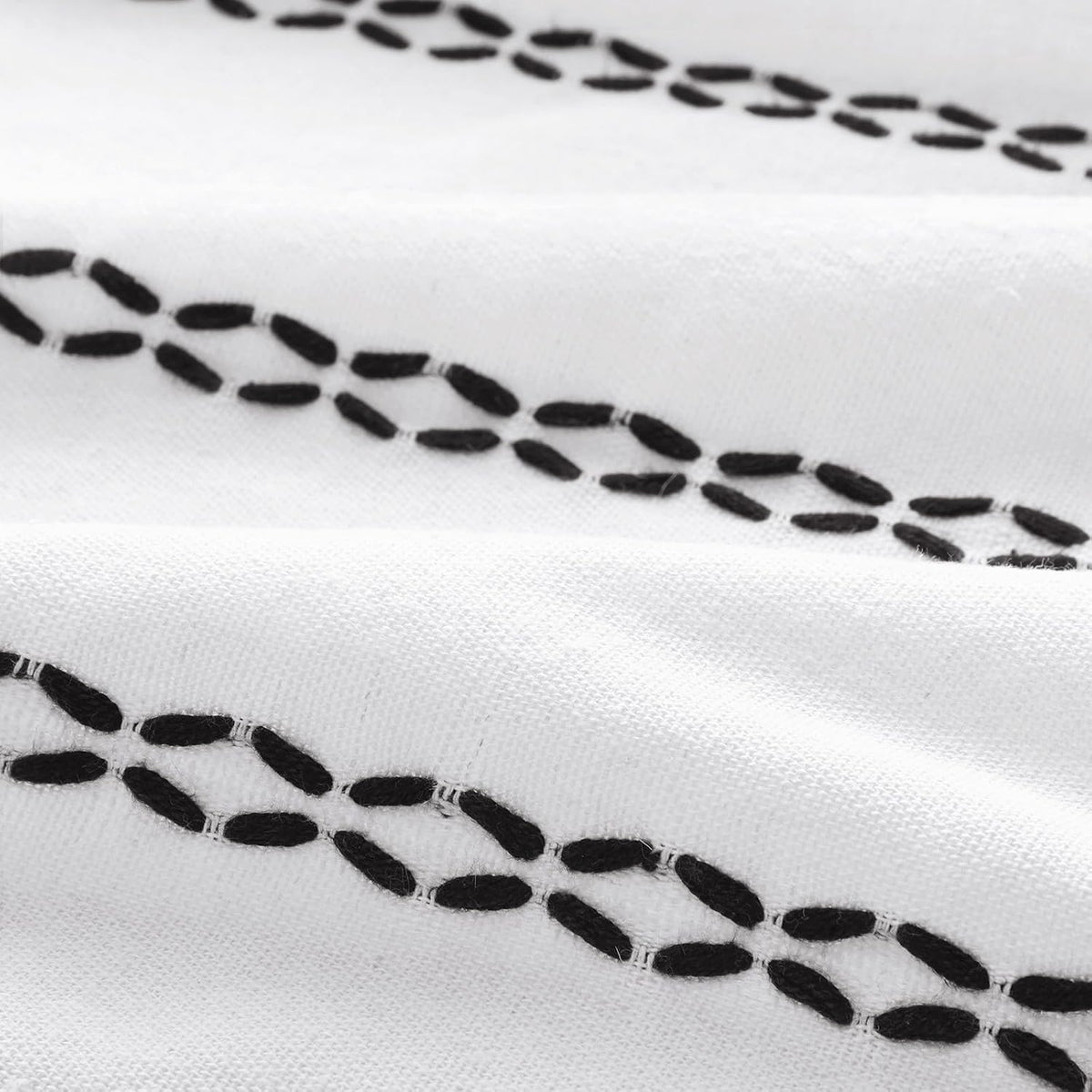 Black and White Boho Shower Curtain, 72" W X 72" L