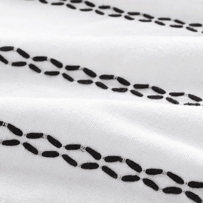 Black and White Boho Shower Curtain, 72" W X 72" L