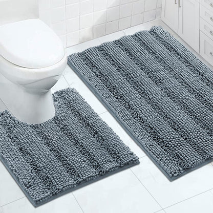 Turquoize Bathroom Runner Rug 17"x47", Soft Absorbent Chenille Bath Rug