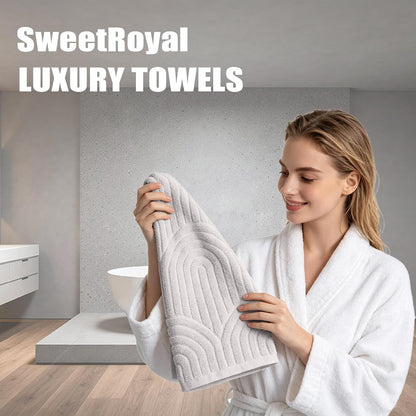 Boho 100% Cotton Towels - 3 Pcs 16 x 26 inches Hand Towels Set Ultra Soft and Highly Absorbent for Bathroom or Kitchen, Hotels, Spa