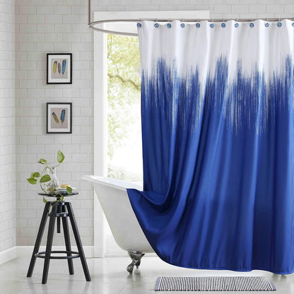 Fabric Shower Curtain, Blue Shower Curtain, Plolyester Ombre Shower Curtains for Bathroom, Modern Decorative Bathroom Curtains, 72" W x 72" H