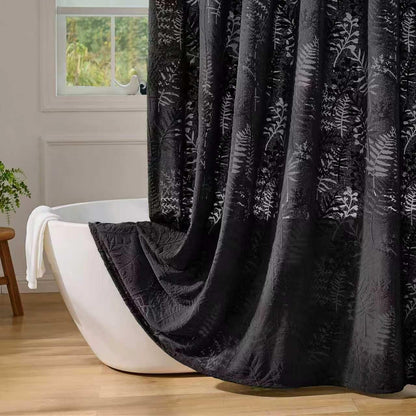 Olive Green Shower Curtain Lace Tropical Plant Textured Shower Curtain Sheer Farmhouse Fabric Shower Curtains for Bathroom 72 x 72