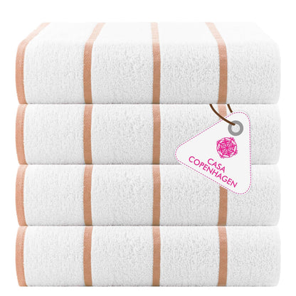CASA COPENHAGEN Solitaire 6 Pieces Towel Set- Midnight Black, 600 GSM 2 Bath Towel 2 Hand Towel 2 Washcloth, Designed in Denmark Made of Soft Egyptian Cotton for Bathroom, Kitchen & Shower