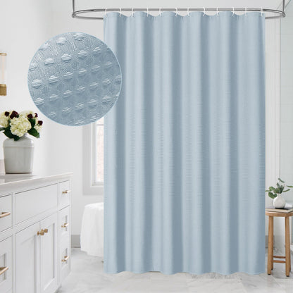 Sage Green Luxury Heavyweight Textured Fabric Shower Curtain Hotel,72x72
