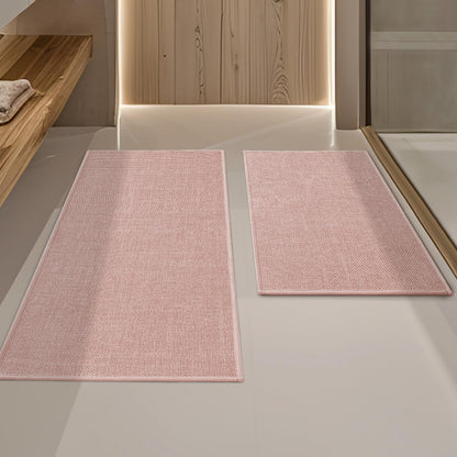 YIHOUSE Bathroom Rugs Thin Bath Mat Sets 2 Pieces Quick Dry,Beige