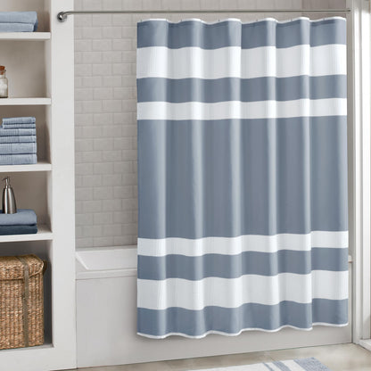Madison Park Arbor Waffle Shower Curtain for Bathroom, 72 x 72, Beige