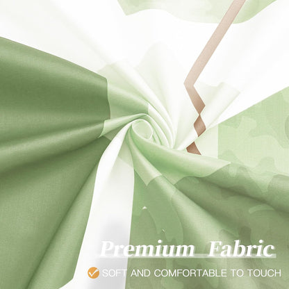Litabel Sage Green Geometric Shower Curtain for Bathroom, 72x72