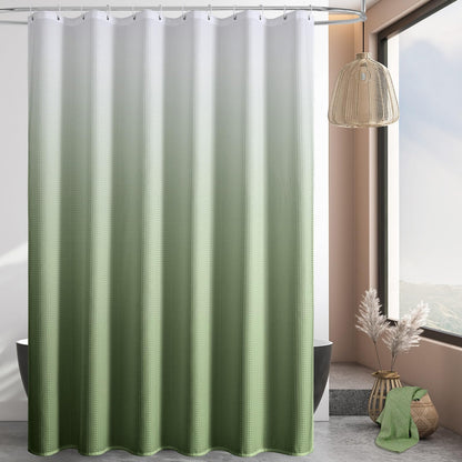 Sage Green Luxury Heavyweight Textured Fabric Shower Curtain Hotel,72x72