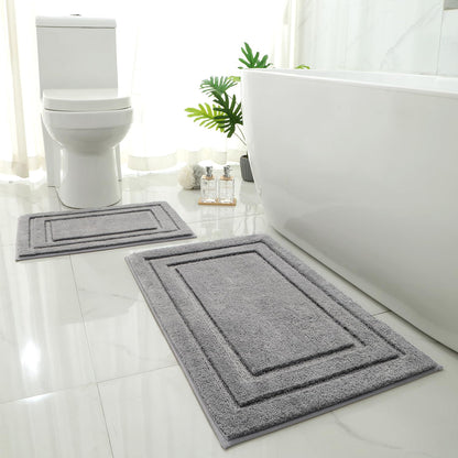 HOMEIDEAS Fall Bathroom Rugs Sets, 2 Piece Soft Bath Mat Burnt Orange