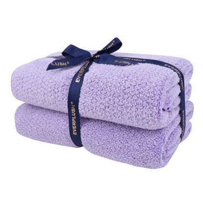 Everplush Diamond Jacquard 6 Pieces Bath Towel Set, Luxury Super Soft Oversized Towels, Highly Absorbent Diamond Jacquard Quick Dry Bath Towel for Bathroom Navy Blue Towel Set