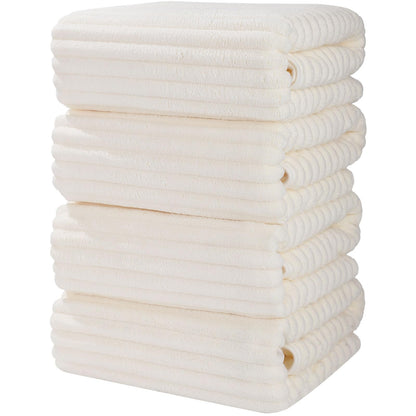 Luxury 4-Piece Quick-Dry Bath Towel Set 27.5X 55 Inches – Ultra Soft Microfiber for Bathroom, Bar, Pool, Gym & Travel – Elegant Twill Design