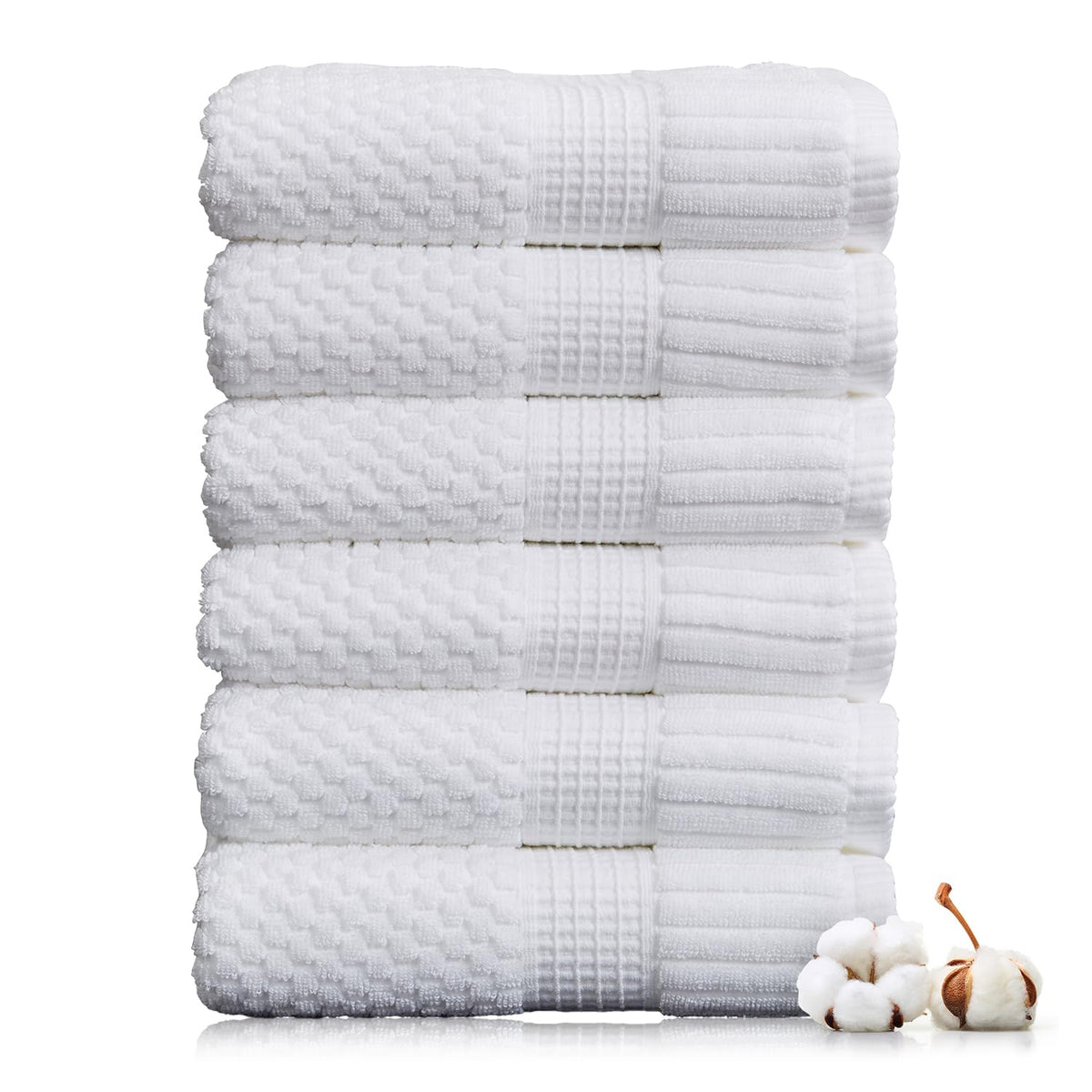 NY Loft 100% Cotton 4-Pack Bath Towel Set | White | Oeko-TEX | Quick-Dry