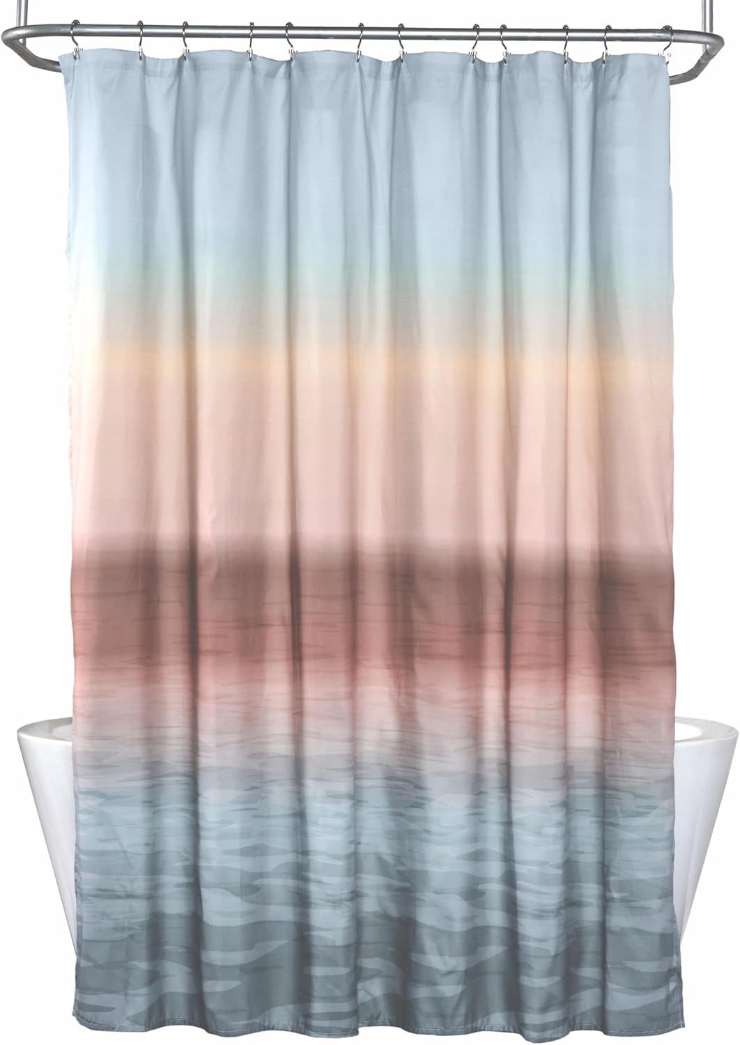 SKL Home Coastal Ocean Watercolor Scales Shower Curtain, Multi