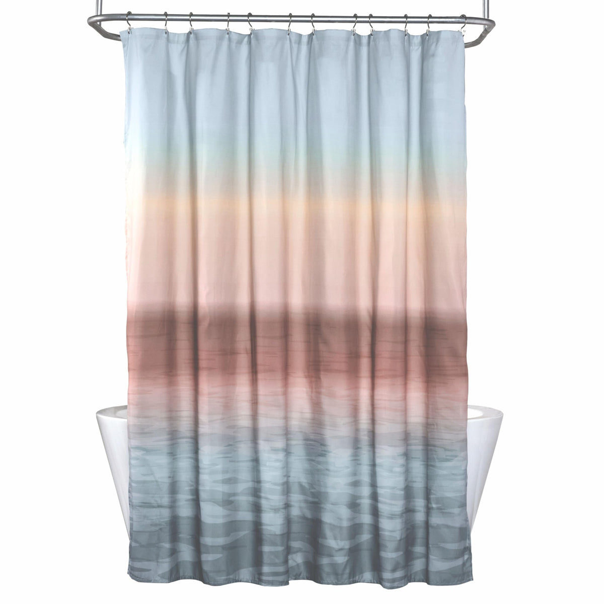 SKL Home Coastal Ocean Watercolor Scales Shower Curtain, Multi
