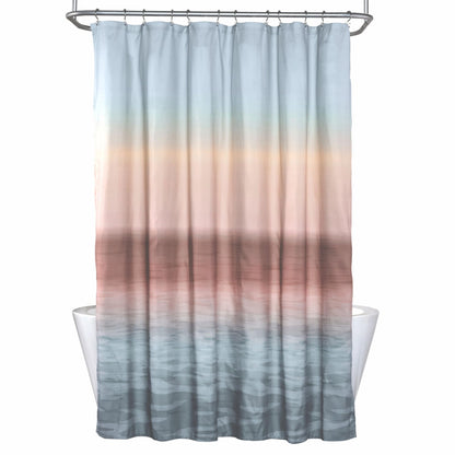 SKL Home Coastal Ocean Watercolor Scales Shower Curtain, Multi