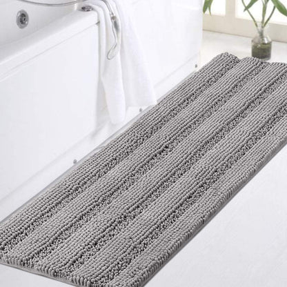 Turquoize Bathroom Runner Rug 17"x47", Soft Absorbent Chenille Bath Rug