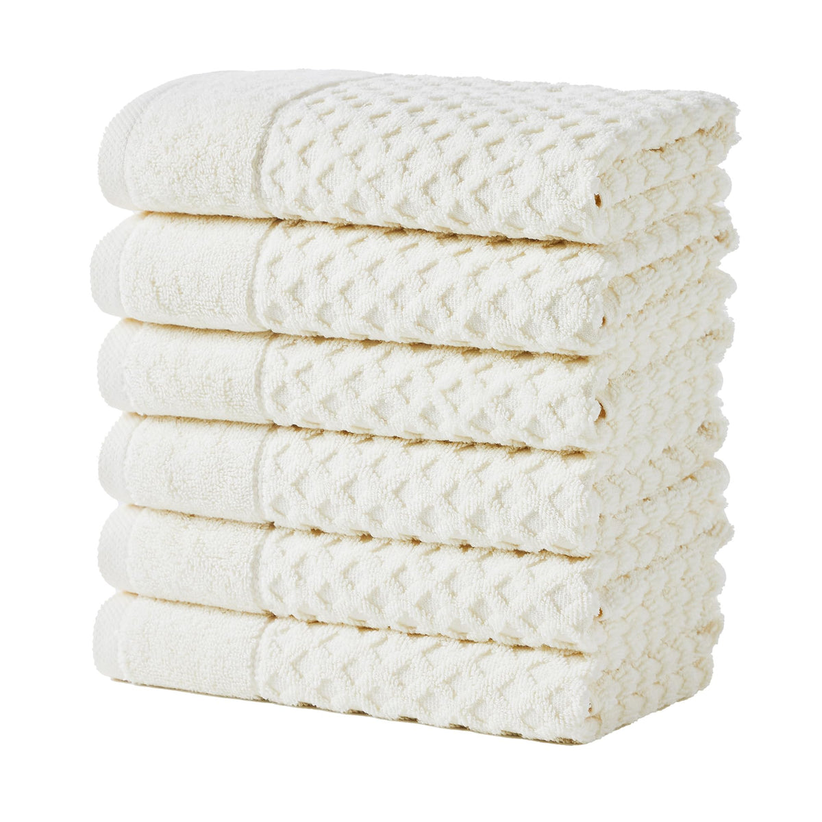 Great Bay Home Bath Towels - 100% Cotton 6 Piece Towel Set - Diamond Waffle Weave - Absorbent, Durable, Quick-Dry Towels for Bathroom (Copper)