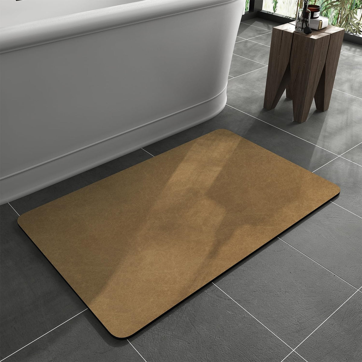 MontVoo -Bath Mat-Rubber Backing Non SlipThin Bathroom Rugs Fit Under Door- Quick Dry Absorbent Faux Suede Surface Grey Bathroom Floor Mats-Shower Rug for in Front of Bathtub Shower Gray 16x24
