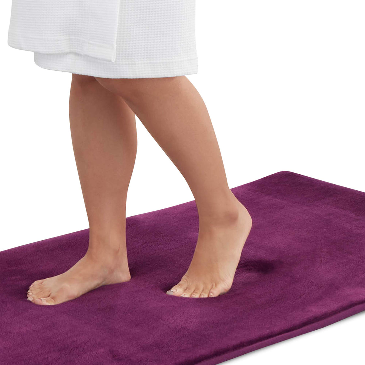Memory Foam Bath Mat Non Slip Absorbent Super Cozy Velvet Bathroom Rug Carpet (20 inches X 32 inches, Grey)